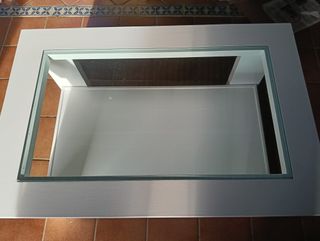 Mesa centro madera y cristal