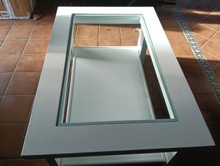 Mesa centro madera y cristal