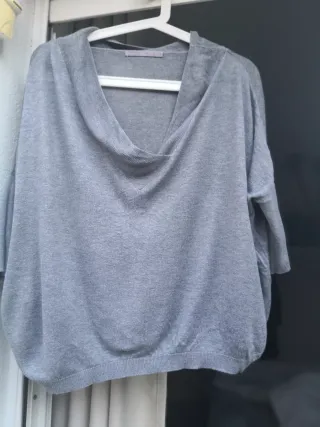 Jersey fino punto cuello drapeado talla M