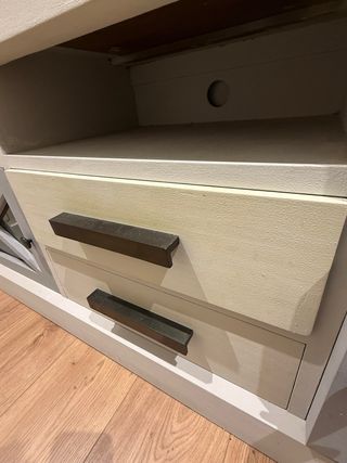 Mueble TV madera y cristal