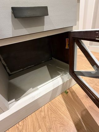 Mueble TV madera y cristal