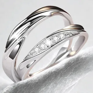 Anillos de compromiso en plata 925 entrelazado