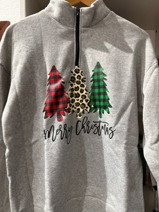Sudadera navideña con cremallera nueva