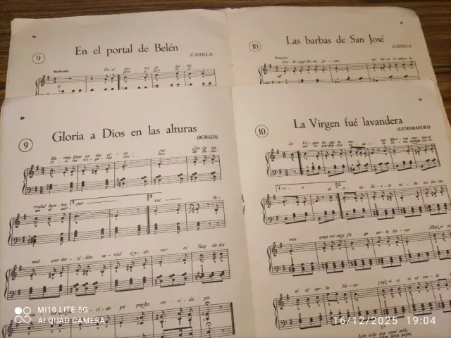 Partituras y letras de Villancicos