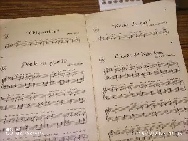 Partituras y letras de Villancicos