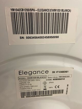 Lavadora Elegance EWM 1051