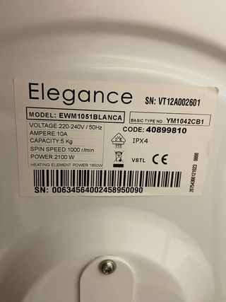 Lavadora Elegance EWM 1051
