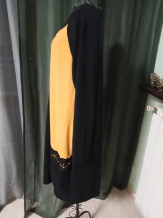 Vestito donna invernale nero e giallo