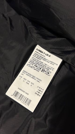 Abrigo acolchado Bimba y Lola negro