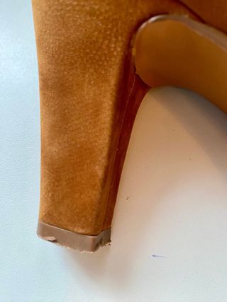 Zapatos ante marrón tacón 38