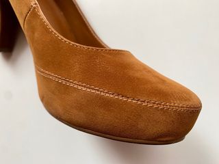 Zapatos ante marrón tacón 38