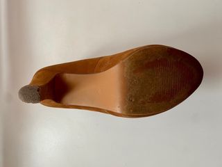 Zapatos ante marrón tacón 38