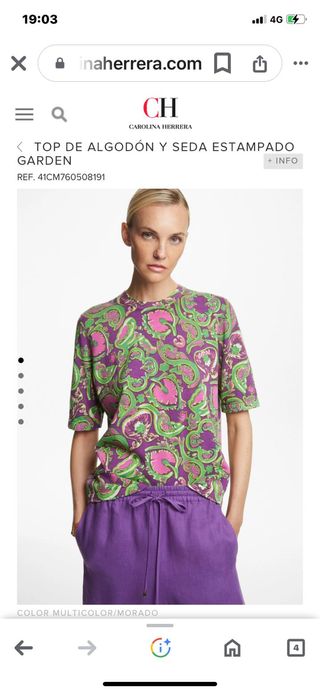 Top Punto Carolina Herrera Morado y Verde