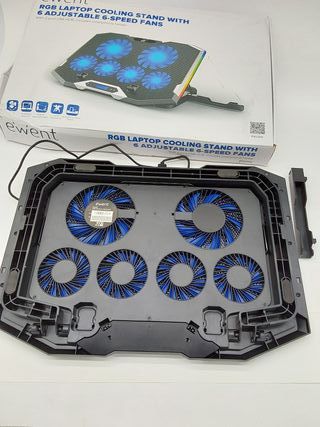 EWENT BASE DE NOTEBOOK CON 6 VENTILADORES REGULABLES Y RGB