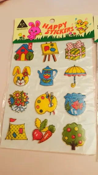 Lote pegatinas relieve vintage años 70/80