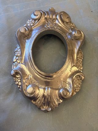 Marco Antiguo Plata Madera Metal