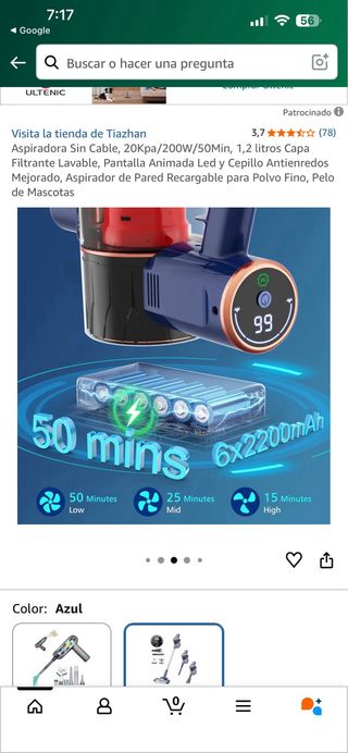 Aspiradora Sin Cable Tiazhan 20Kpa