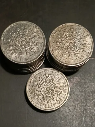 Monete inglesi Two Shillings vari anni