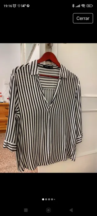 Blusa Bershka Rayas Blancas y Negras Talla L