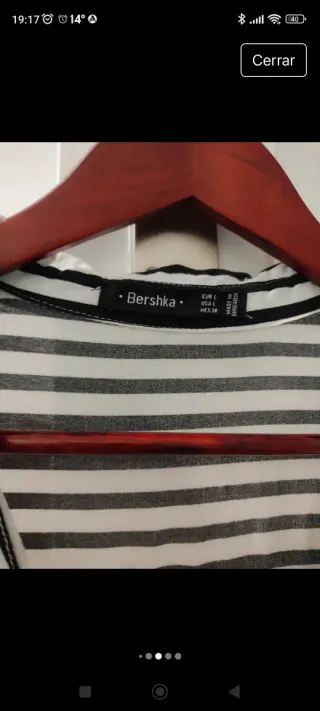 Blusa Bershka Rayas Blancas y Negras Talla L