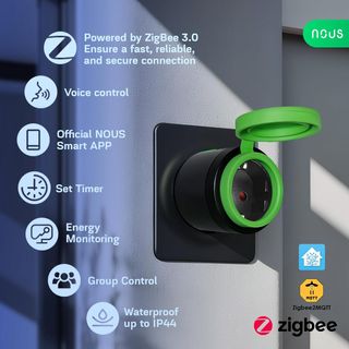 NOSOTROS Zigbee IP44, enchufe inteligente con medi