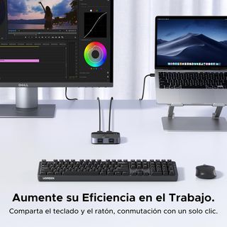 UGREEN Switch USB 3.0 5Gbps KVM Switcher 2 Puertos