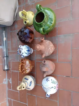 9 Botijos Antiguos Cerámica