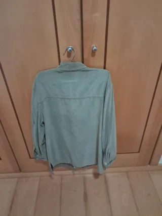 Casaco de camurça verde-oliva