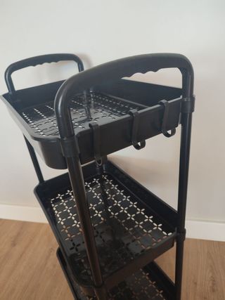 Carrito Auxiliar Negro con Ruedas