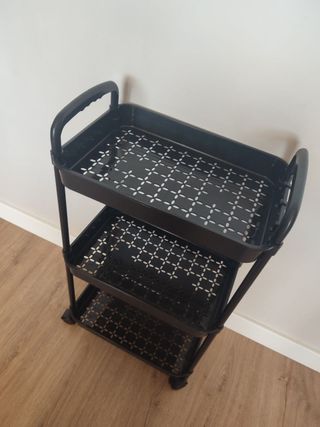 Carrito Auxiliar Negro con Ruedas