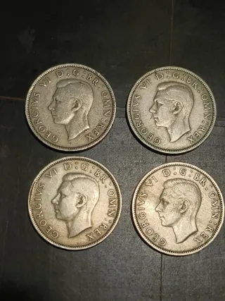 4 Monete Inglesi Due Scellini 1948-1951