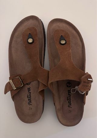 Sandalias Natura Piel Marrón Talla 42