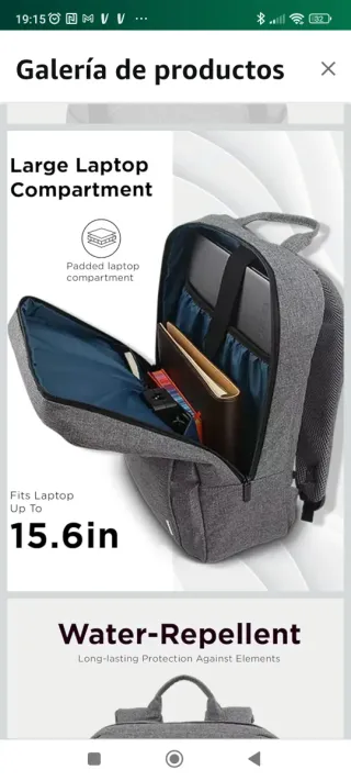 Mochila Lenovo 15,6 Negra