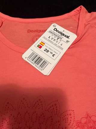 Camiseta Desigual Talla L Estampado Mariposa