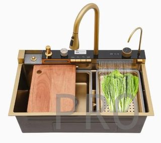 Fregadero Oro Multifunción con Pantalla Digital