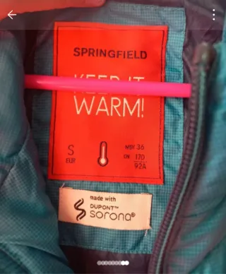 Chaqueta acolchada hombre azul y turquesa