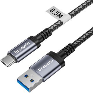 USB anf USB C Cable 0.5M, USB 3.1 Gen 2 Cable Carg