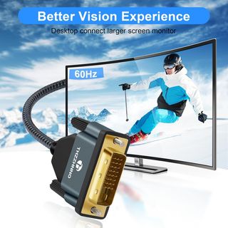 DVI a DVI Cable 2M, Chapado en oro y Trenzado Mach