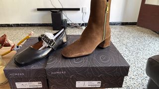 Botines Marrones Cuadrados