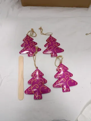 Adornos Navideños Árbol Rosa