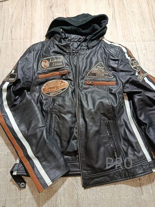 Chaqueta de cuero mujer para moto