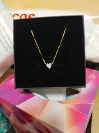 Gargantilla Corazón Baño Oro 14k Plata 925