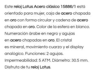 Relojes Lotus Dorados