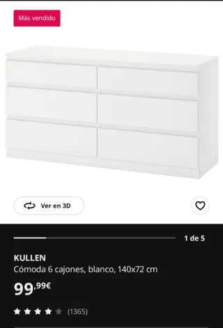 Cajonera Ikea Blanca Grande