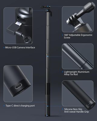 WOLFANG Action CAM Selfie Stick Carga tu cámara de