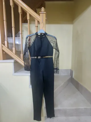 Mono fiesta negro perlas talla S