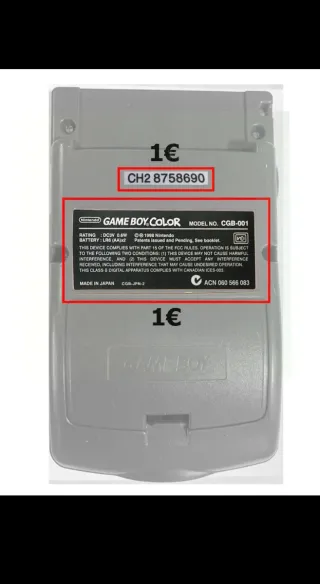 Tapa Batería Game Boy Color Azul Pikachu