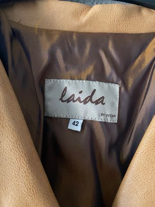 Chaqueta de cuero Laida marrón talla 42