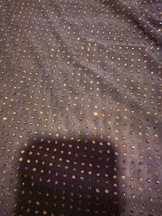 Zara Top Marrón Dorado Manga Larga