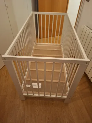 Cuna Ikea GULLIVER Blanca + Colchón JÄTTETRÖTT